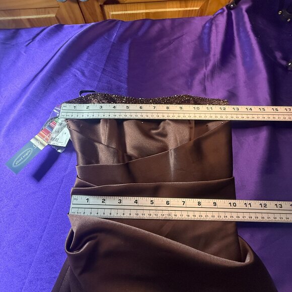 New📌Alfred Angelo Crystal Beading Draped Bodice Bridesmaid - Formal -Prom Dress - Picture 10 of 15